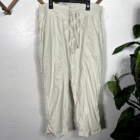 Women's Cream Drawstring Pants - Picture 2 of 5